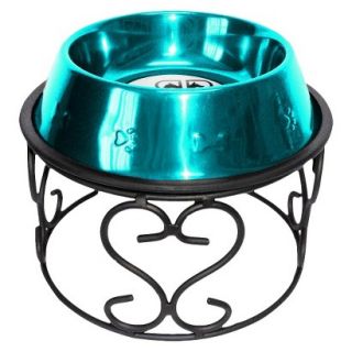 Platinum Pets Scroll Single Feeder with One Stainless Steel Embossed Non Tip