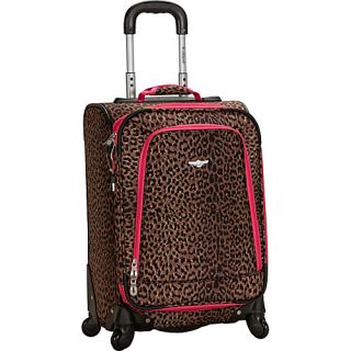 Venice 20 Spinner Carry On Pink Leopard   Rockland Luggage Sma