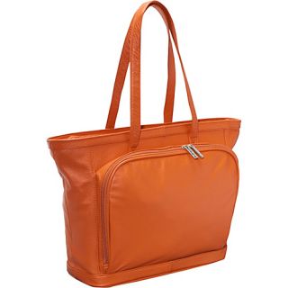 Cosmopolitan Leather Tote   Coral