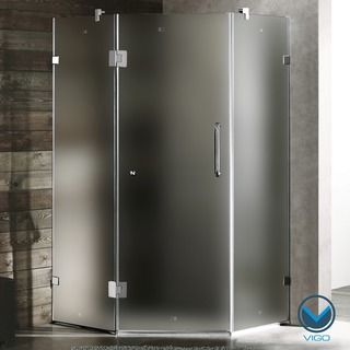 Vigo Frameless Neo angle Frosted Shower Enclosure (40 X 40)