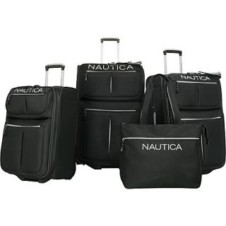 Maritime II Four Piece Luggage Set Black/Silver   Nautica Luggage Sets