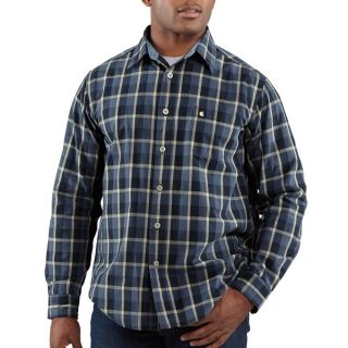 Carhartt Bellevue Plaid Shirt   Slim Fit  Spread Collar  Long Sleeve (For Men)   ARMY GREEN (2XL )