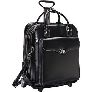 Melrose Vertical Rolling Leather Laptop Tote EXCLUSIVE Black   McKle