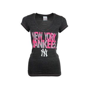 New York Yankees 5th & Ocean MLB Womens Pink Flock T Shirt