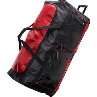 Deluxe 36 Wheeled Duffel Black with red trim   Geoffrey