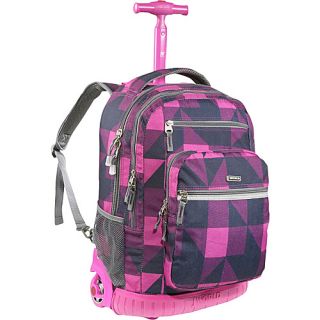 J World Sundance Laptop Rolling Backpack   Block Pink