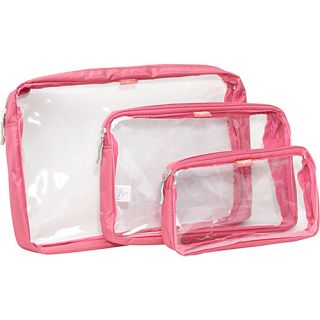 Clear Trio Baggs Pink/Orange   baggallini Packing Aids