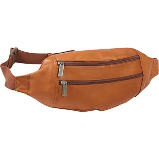 Dual Zip Pocket Waist Bag Tan   Le Donne Leather Waist Packs &