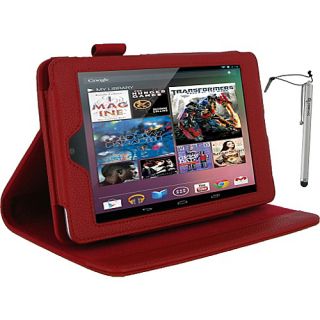 2n1 Multi Angle Folio Case w/Stylus for Google Nexus 7 Red   rooCASE Lap