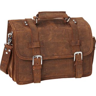 16 3 tier Pro Leather Briefcase Laptop Case Vintage Brown   V