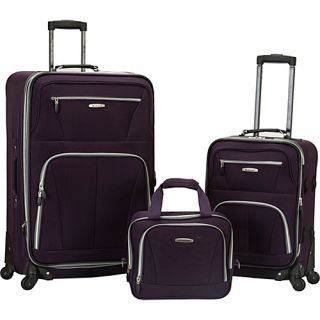 Pasadena 3 pc Spinner Set Purple   Rockland Luggage Luggage Se