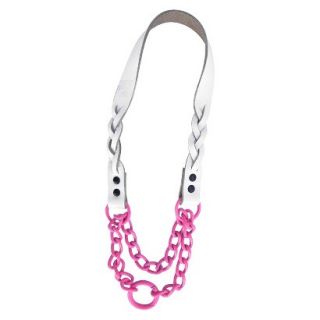 Platinum Pets Braided White Leather Martingale   Pink (21)