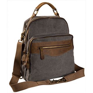 Convertible Canvas Backpack Grey   Laurex School & Day Hiking Backpacks