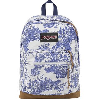 Right Pack Laptop Backpack White / Blue Wash Vintage Floral Canvas   Ex