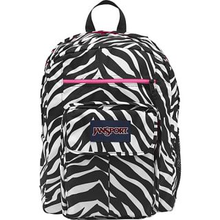 Digital Student Laptop Backpack Black/White/Fluorescent Pink Miss Zebra