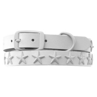 Platinum Pets White Genuine Leather Dog Collar with Stars   White (11   15)