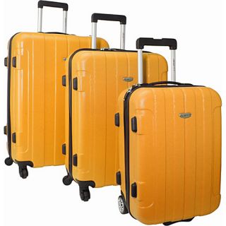Rome 3 Piece Hardshell Spinner/Rolling Luggage Set Orange   Tr
