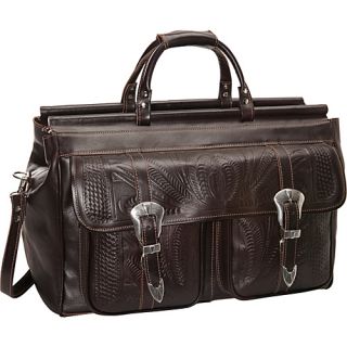 20 Leather Weekender Brown   Ropin West Luggage Totes and Satchels