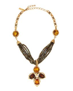 Smoky Topaz Multi Bead & Chain Necklace
