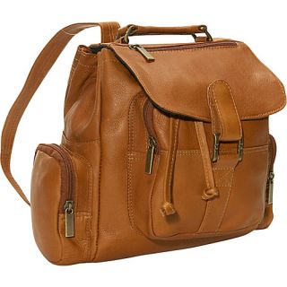Mid Size Top Handle Backpack Tan   David King & Co. Travel Back