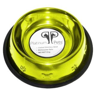 Platinum Pets Stainless Steel Embossed Non Tip Dog Bowl   Corona Lime (1 Cup)