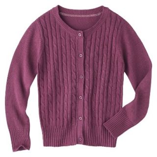 Cherokee Girls School Uniform Cable Knit Button Down Cardigan   Burgundy XL