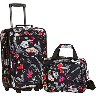 Rio 2 Piece Carry On Luggage Set Vegas   Rockland Luggage Lugga