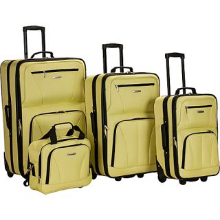 Deluxe 4 Piece Luggage Set Lime   Rockland Luggage Luggage Sets