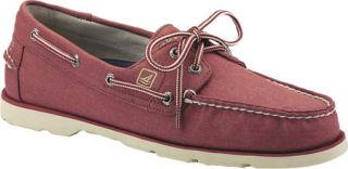 Mens Sperry Top Sider Leeward 2 Eye Canvas   Red Canvas Moc Toe Shoes
