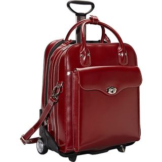 Melrose Vertical Rolling Leather Laptop Tote EXCLUSIVE Red   McKlein