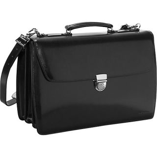 Elements Collection Triple Gusset Flapover Laptop Leather Briefcase
