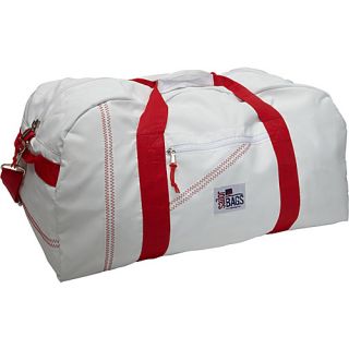 Sailcloth XLarge Square Duffel White with Red Straps   Sailorbags All