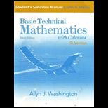 Basic Technical Mathematics with Calculus, SI Version   Student Solutions Manual (Canadian)