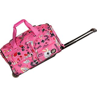 22 Rolling Duffle Bag Pink Vegas   Rockland Luggage Small Roll