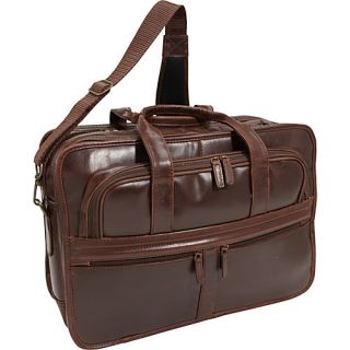 Triple Gusset 16 Laptop Briefcase BROWN   R & R Collections N