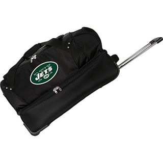 NFL New York Jets 27 Drop Bottom Wheeled Duffel Bag Black