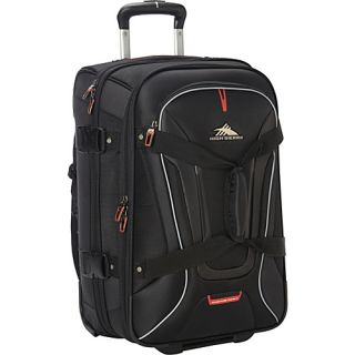 AT7 Carry on Wheeled Duffel with Backpack straps Black   High Sierra
