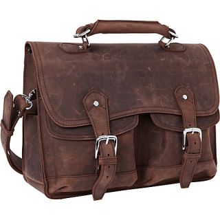 16.5 Leather Laptop Briefcase Vintage Brown   Vagabond Travel