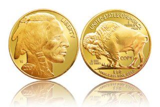 Lot of 100   2007 $50 Buffalo Gold Coin Exact Size Replica 