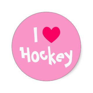 I Love Hockey Stickers