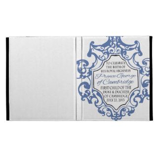 HRH Prince George Blue/White Scroll iPad Folio Cases