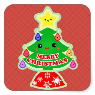 Merry Christmas Tree Kawaii Gift Stickers