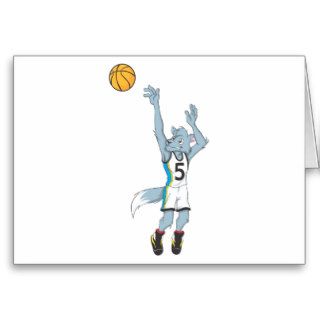 Wolf Basketball Player Making a Shot Cards