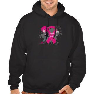 Animated Boy Cancer Sucks   Breast Cancer Hooded Pullovers