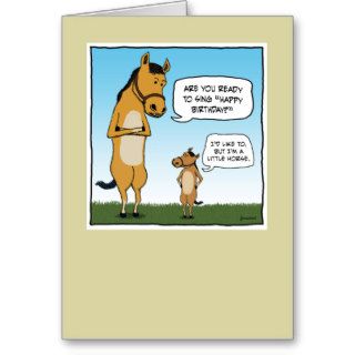 Funny birthday card Little Horse