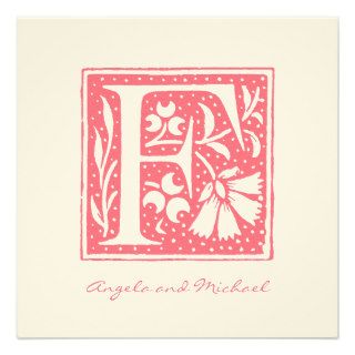 Spotted Letter F Monogrammed Wedding Invitations