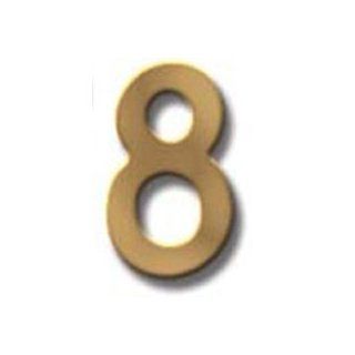 Brass House Address Number   NUMBER 8 (Brass) (4"H x 0.1875"W x 0.01"D)   Address Plaques  