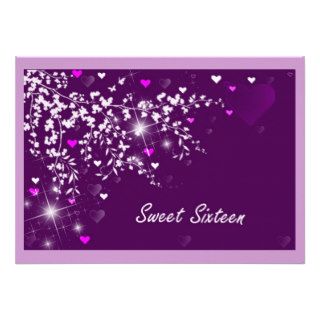 Elegant Pink and Purple Sweet Sixteen Invitation