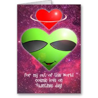 Alien Valentines Day Greeting Card