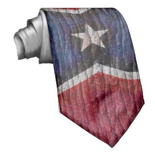 Confederate Flag Tie with Woodgrain Texture